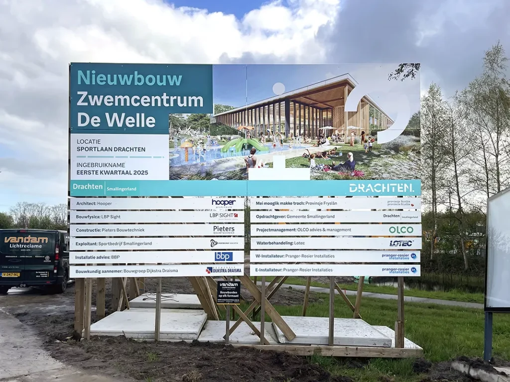 bouwbord Zwemcentrum De Welle