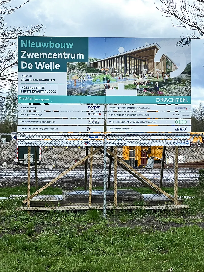 bouwbord Zwemcentrum De Welle